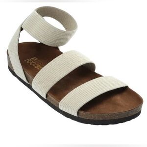 White Mountain Harlequin casual sandals womens 8 elastic straps cork footbed